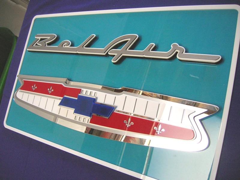 3d bel air sign  chevy 55 56 57 50's american classic muscle made usa chevrolet