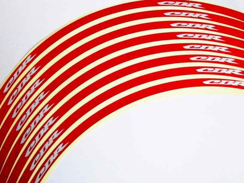 Red white honda cbr racing motorcycle wheel rim  sticker decal 17 " fit bigbike