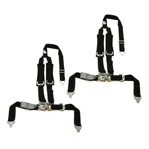 2 kawasaki teryx tiger 4 point y harness seat belts latch & link 2x2 w pad black