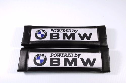 Powered by bmw car seat belt shoulder pads black pleather