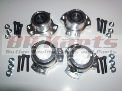 Set of 4 front &amp; rear wheel hubs, 1.25&#034; racing go kart, cart stool midget