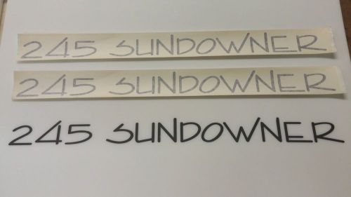 Pair of oem black 245 sundowner boat marine stickers decals graphics four winns