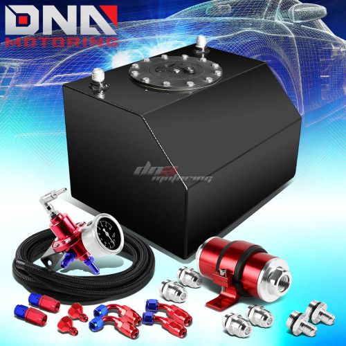4 gallon coated fuel oil tank+line kit+pressure regulator+inline filter red