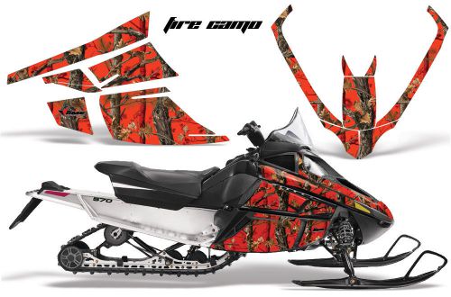 Amr sled sticker arctic cat f series snowmobile graphic fire camo red