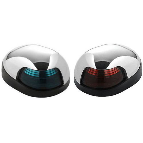 Buy Pair Red and Green Chrome Quasar Deck Mount 2 Mile Visibility
