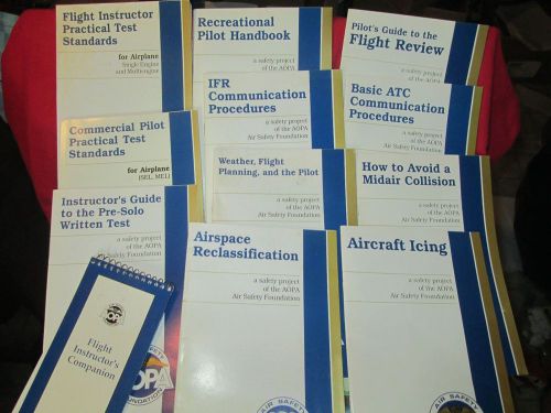 Flight instructor aopa 12 books class room guide test  airplane aviation booklet