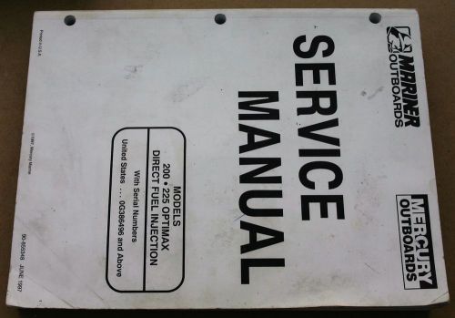 Oem mercury outboards factory repair manual 200hp 225hp optimax dfi motors nice!