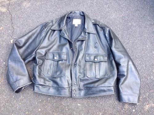 Vintage leather police motorcycle jacket size 50 taylors leatherware tennessee