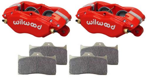 Wilwood forged dynalite-m brake calipers &amp; pads,red,1&#034; discs,1.75 pistons,racing