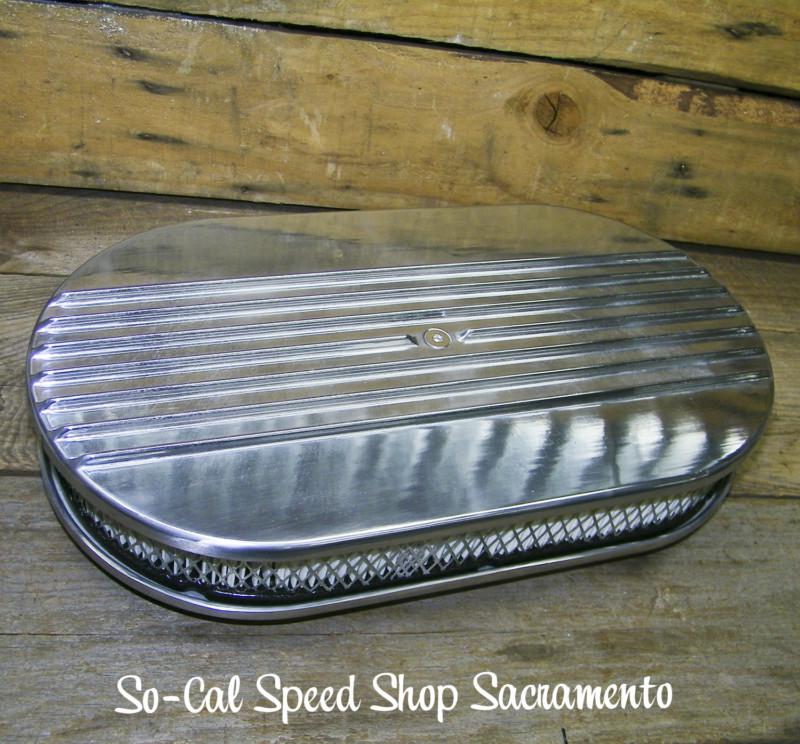 MOON OVAL FINNED AIR CLEANER 2X4 RAT HOT ROD DUAL QUAD GASSER CUSTOM CARB STREET, US $79.95, image 3