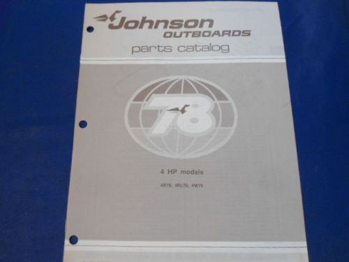 1978 johnson outboards parts catalog, 4 hp model