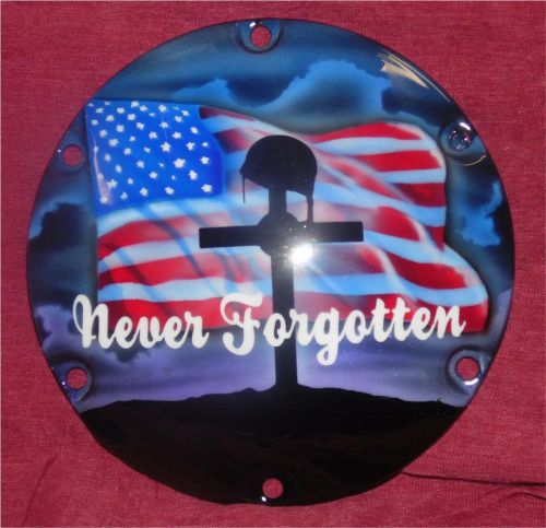 "never forgotten" 6 hole derby cover 4 harley davidson sportster 2004 &amp; up