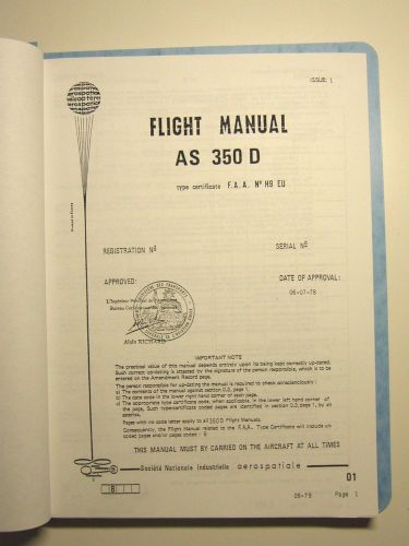 Aerospatiale as-350d flight manual eurocopter astar ecureuil squirrel helicopter