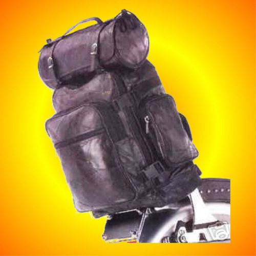 3 pc leather motorcycle luggage set --great design--fits all bikes-fast shipping
