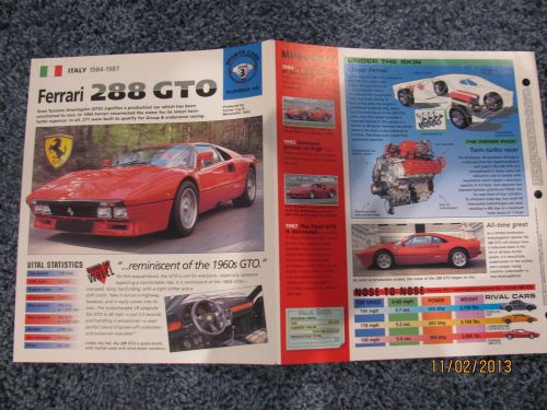 Ferrari 288 gto collector brochure specs info 1984/1985/1986/1987 288gto