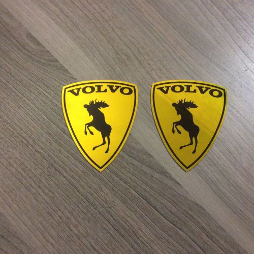 Moose volvo set 2 pieces aluminum car stickers size 2.68&#034;x2.20&#034; thickness 0.02&#034;