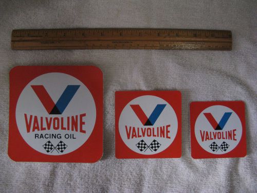 Valvoline racing oil stickers automotive stickers vintage 3-pc checker flags