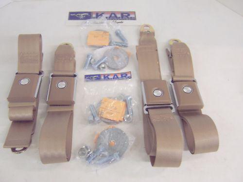 Street rod seat belts;set 4; parchment, with hardware
