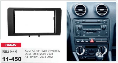 Carav 11-450 2din car radio dash kit panel audi a3 (symphony) 03-08; a3 2008-12
