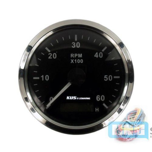 Kus stainless steel bezel boat tachometer &amp; hourmeter 6000 rpm marine12v/24v