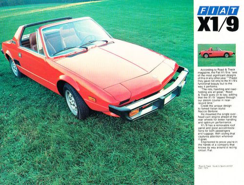 1976 1977  fiat x1/9 x19 original dealer sales brochure fact sheet
