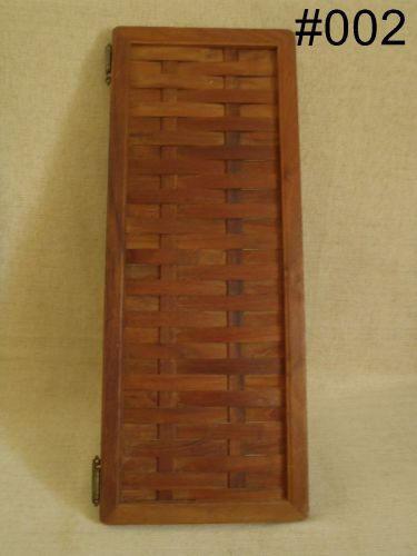 Teak boat/marine rv hatch door with a basket weave design &amp; hinges #002