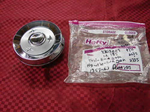 59 60 61 62 pontiac station wagon nos chrome tailgate outer window crank handle