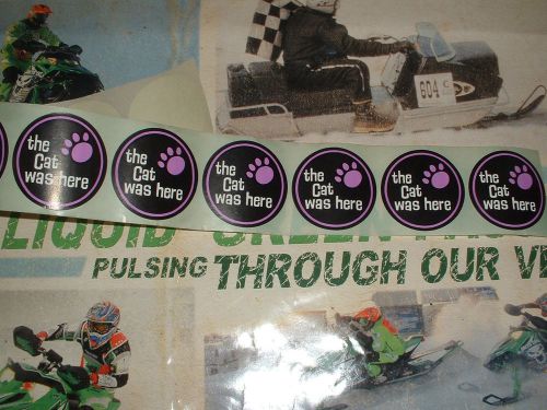 10 vintage  arctic  cat -cat was here stickers-decals