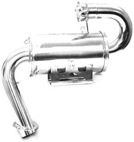 Sno stuff - 331-201 - rumble pack single canister silencer` nickel/chrome plated