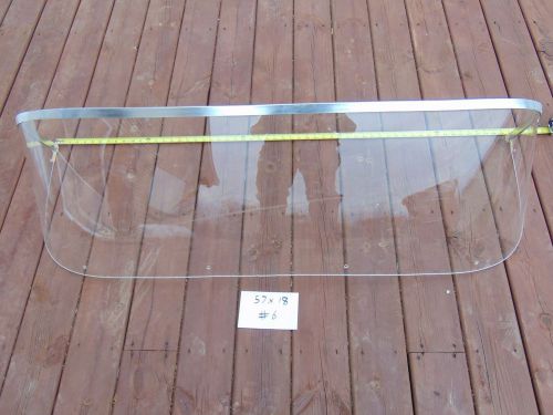 Nos vintage curved plexiglass boat windshield 57" x 18" clear 56" 58"