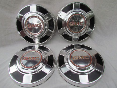 73-87 oem gmc dog dish hubcaps 12&#034; 3/4 ton sierra classic sierra grande 81-87