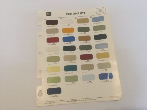 1970 ford truck paint chip sheet