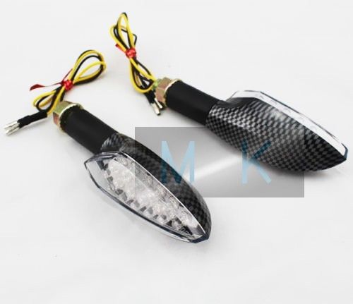 Motorcycle universal black led turn signal indicators blinker brake light flash