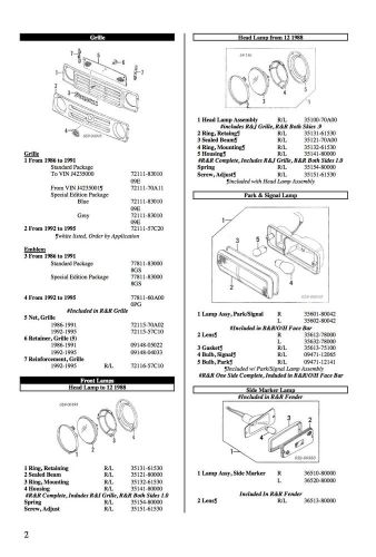 Parts catalog pdf - suzuki samurai 1.3l/8v  1986 - 1995      atl,ga