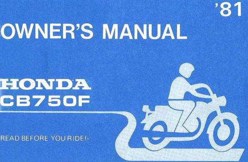 1981 honda cb750f super sport motorcycle owners manual -cb 750 f-cb750