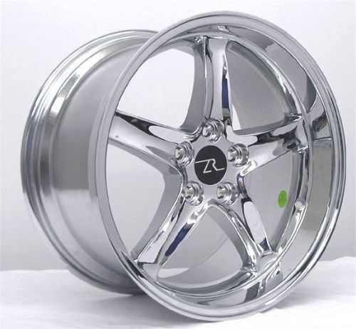 18&#034; chrome mustang cobra r wheels deep dish 18x9 18x10 inch 5x114.3 rims 94-04