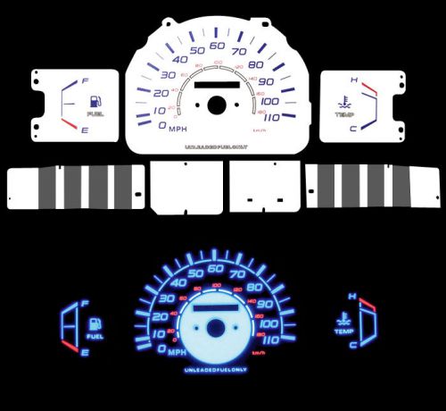 New 85-88 toyota pick up w/o tach blue indiglo glow white gauge 86 87