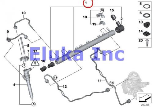 Bmw genuine high pressure accumulator/injector/line pressure accumulator f02n f1
