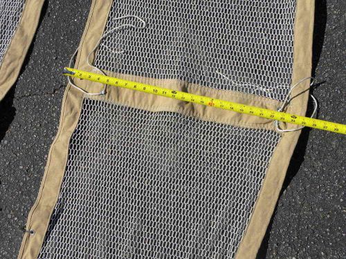 55' custom boat safety (privacy) netting, 25" high, tan/white, bronze fittings