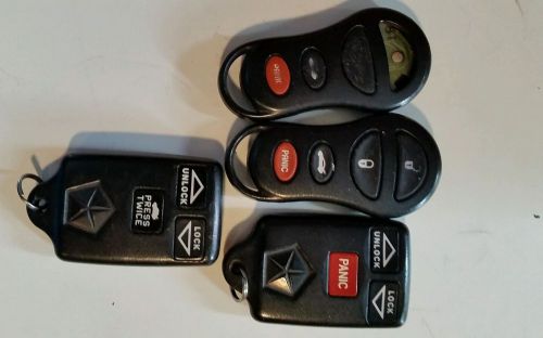 Lot of 4  chrysler  keyless entry fob remotes