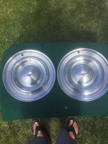 1957 oldsmobile hub caps 14&#034; wheel covers 57 olds set of 4 hubcaps 88