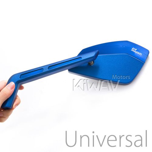 Blue motorcycle mirrors cnc cleaver look for motorcycle cafe racer bobber ε