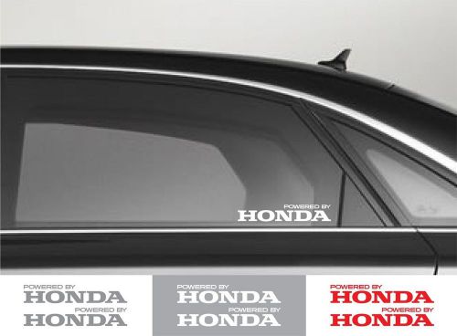 2pcs powered by honda window vinyl decal sticker emblem logo graphic racing