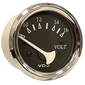 New vdo allentare black voltmeter 8-16v chrome 332-11277