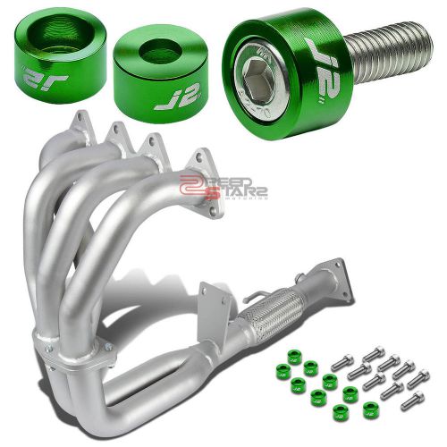 J2 for h23/bb2 ceramic coated exhaust manifold header+green washer cup bolts