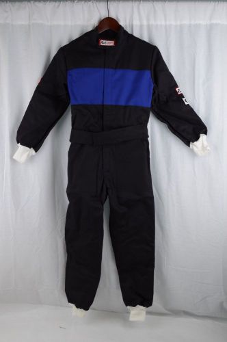 Rjs racing sfi 3-2a/1 new 1 pc suit youth 10/12 fire suit black &amp; blue