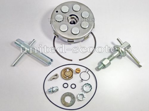 Vespa lml p200 clutch complete 23 cogs 7 springs tools plunger kit new p4025
