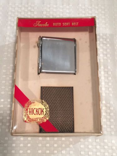 Lot of 2 nos brand new in box/vintage 1960 hickok traveler auto seat belts brown