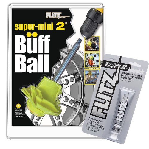 Flitz buff ball super mini 2&#034; with 1.76 oz tube flitz polish