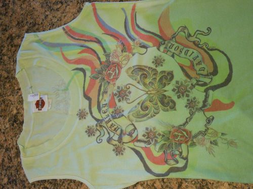 Women&#039;s lt green harley davidson tank/cami top/shirt sz lg nwt-made in usa!